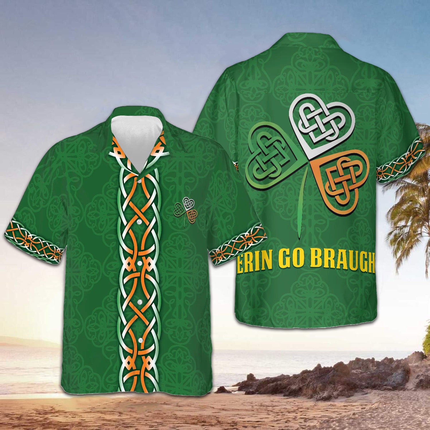 Erin Go Bragh Ireland Hawaiian Shirt St Patricks Day Button Up Shirt For Irish Gifts