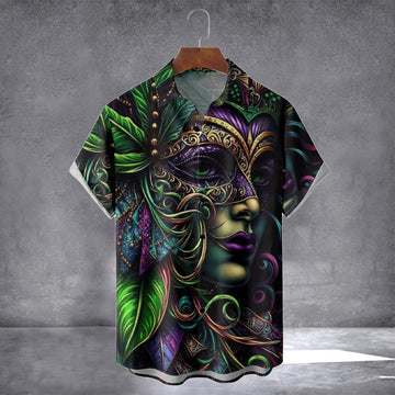 Mardi Gras Art Chest Pocket Casual Shirt Saint Patrick'S Day Clothing Gifts For Dad