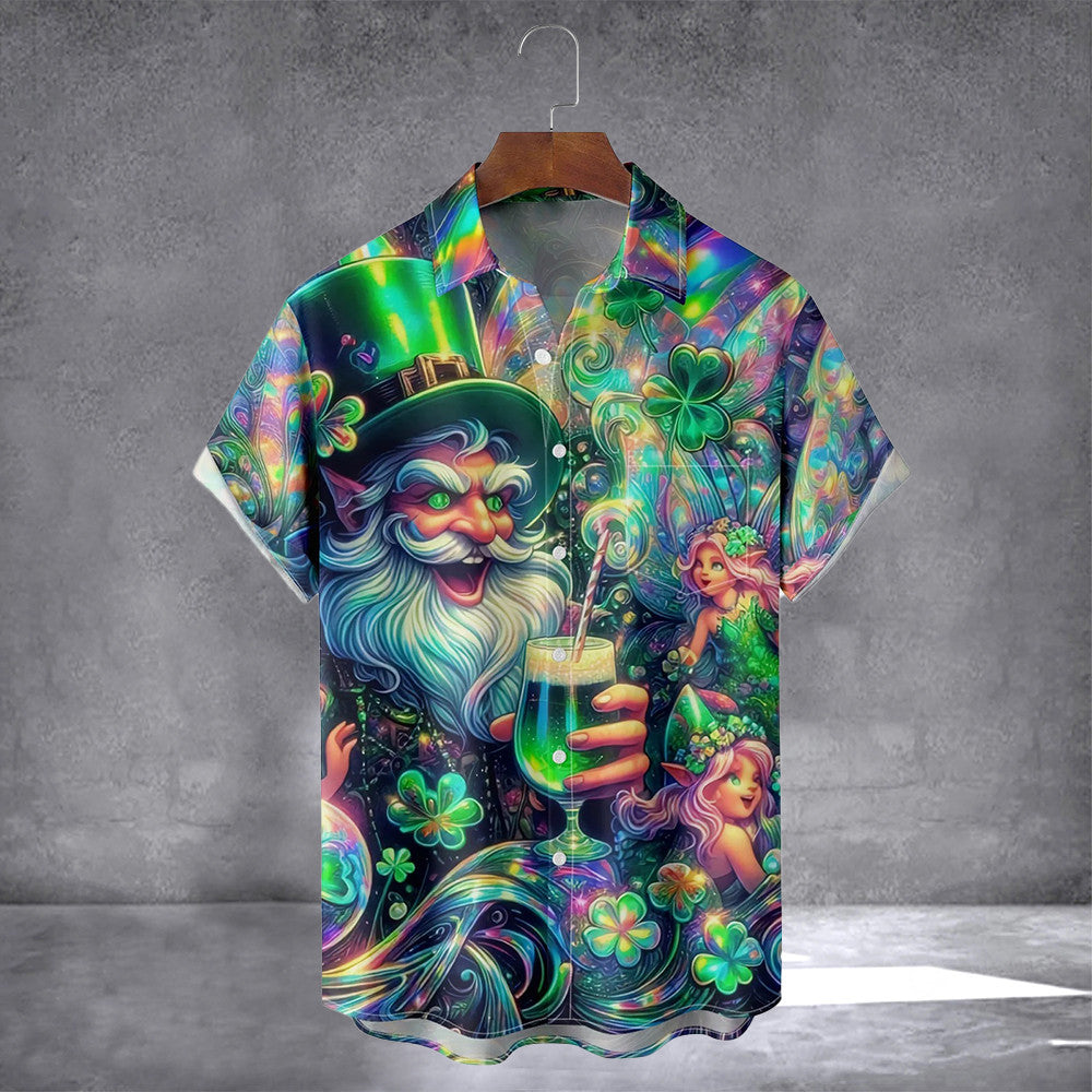Irish St Patrick's Day Hawaiian Shirt With Pocket Holiday shirt Gifts For Boyfriend