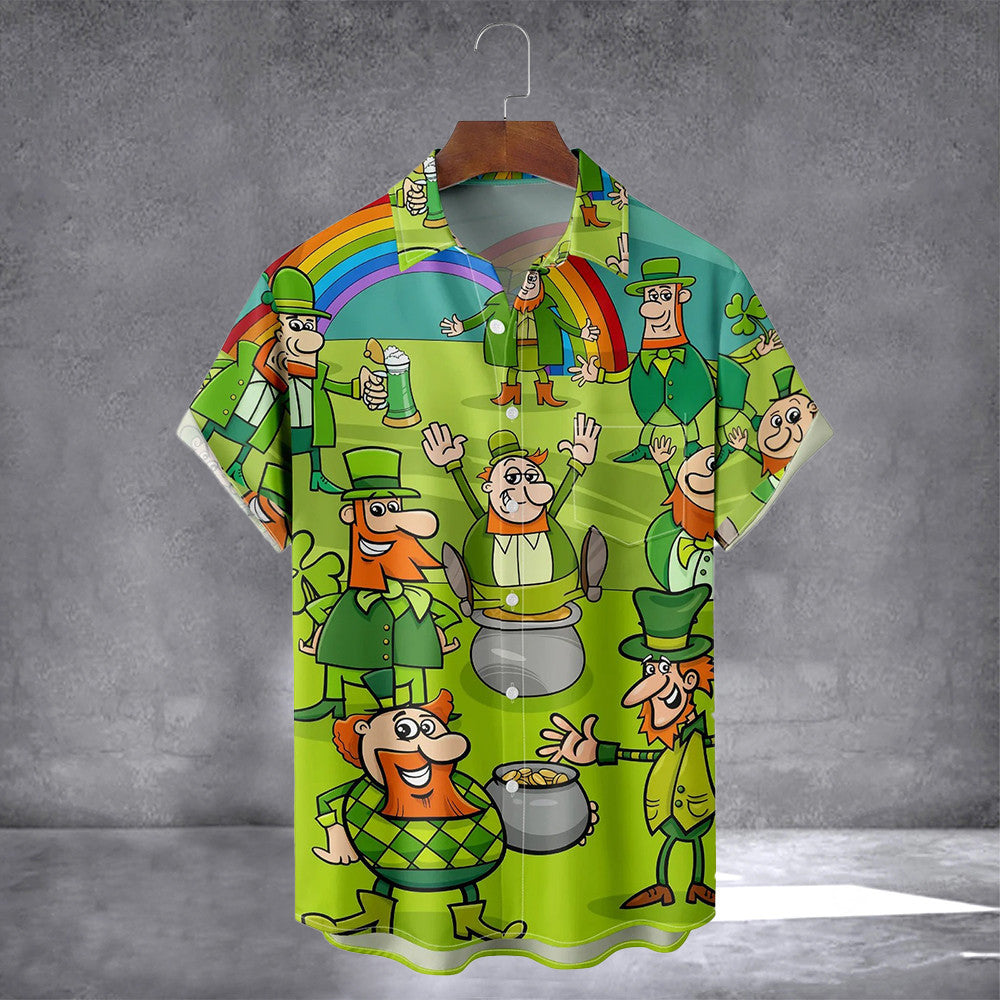Irish Gnome Hawaiian Shirt With Pocket Cool St Patrick'S Day Shirts Gifts For Dudes