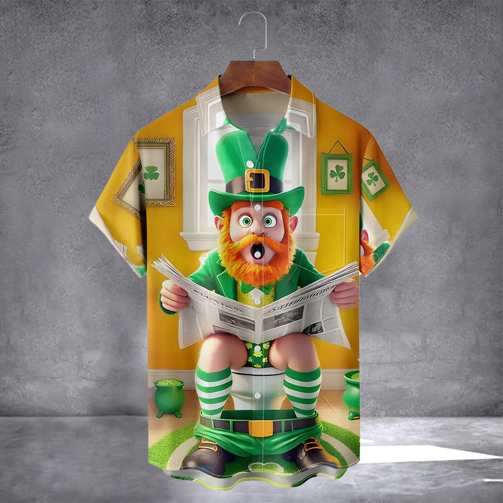 Irish Ugly Dwarf Hawaiian Shirt With Pocket Happy St Patrick'S Day Funny Irish Shirts For Men