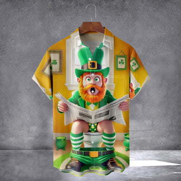Irish Ugly Dwarf Hawaiian Shirt With Pocket Happy St Patrick'S Day Funny Irish Shirts For Men