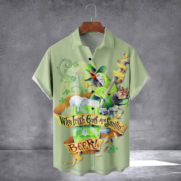 Parrot Why Irish Eyes Are Amilin Beer Hawaiian Shirt With Pocket Saint Patricks Day Shirts Gift