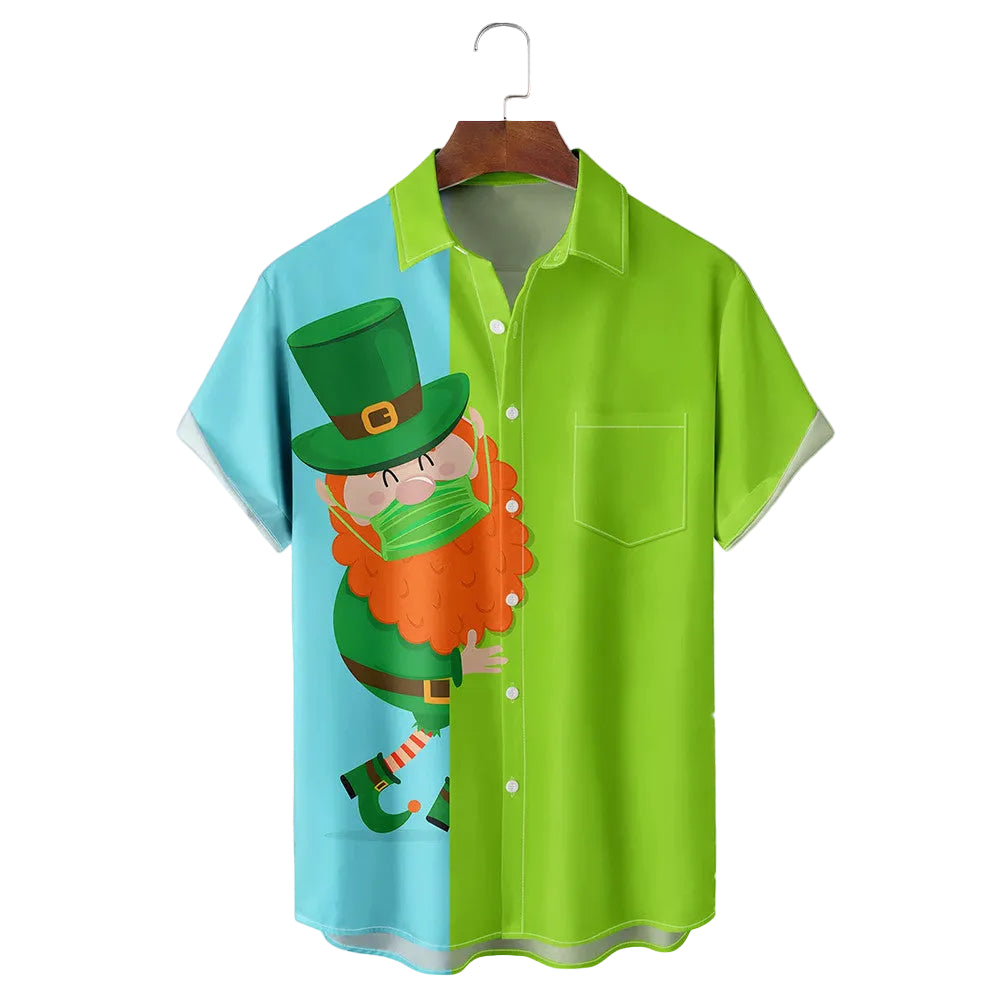 Gnome St Patrick's Day Hawaiian Shirt With Pocket March 17 Funny Holiday Shirt Son Gifts