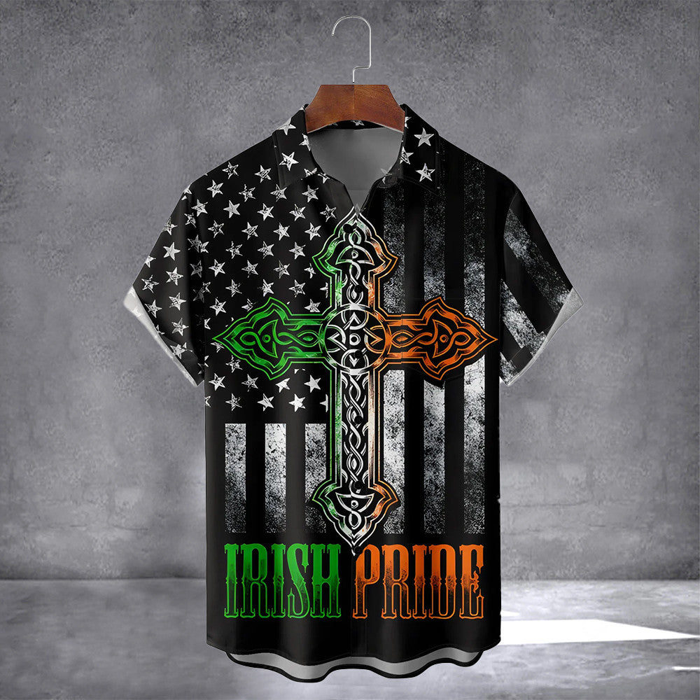 Pride Irish American Flag Hawaiian Shirt With Pocket Best St Patricks Day Shirts Him Gifts