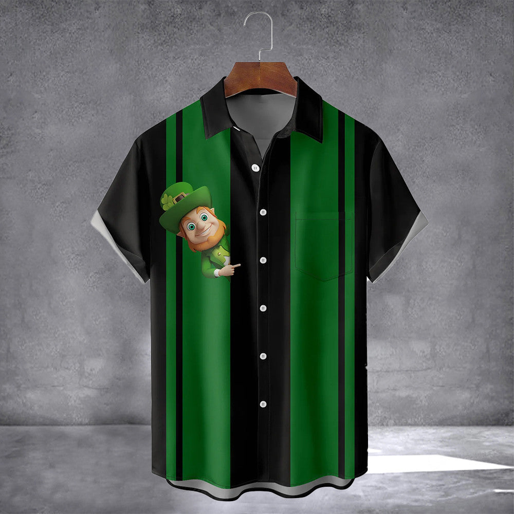 Irish St Patrick's Day Hawaiian Shirt With Pocket March 17 Holiday Short Sleeve Shirt