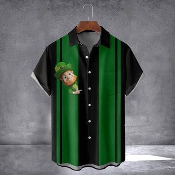 Irish St Patrick's Day Hawaiian Shirt With Pocket March 17 Holiday Short Sleeve Shirt