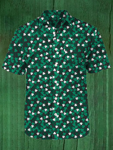 St Patrick's Day Shamrock Button Up Shirt St Patty’s Day Apparel Best Gifts For Men