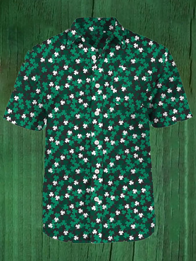 St Patrick's Day Shamrock Button Up Shirt St Patty’s Day Apparel Best Gifts For Men