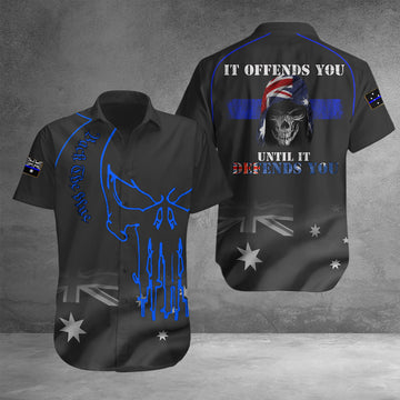 Australia Thin Blue Line Hawaiian Shirt If Offends You Until It Defends You Police Merch