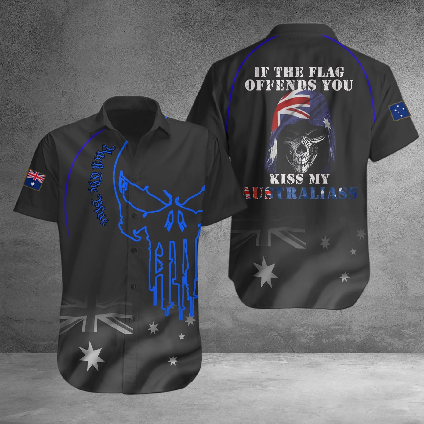 Australia Thin Blue Line Hawaiian Shirt If The Flag Offends You Kiss My Australiass Merch