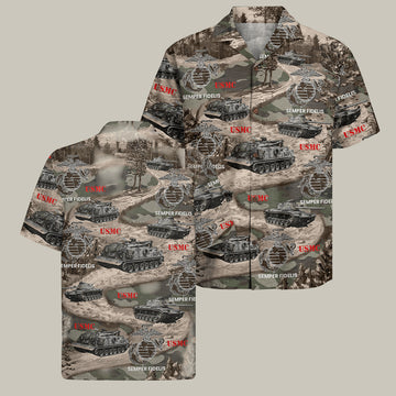 USMC 250Th Anniversary Hawaiian Shirt Semper Fidelis Veteran Merch Marine Corps Birthday Gifts