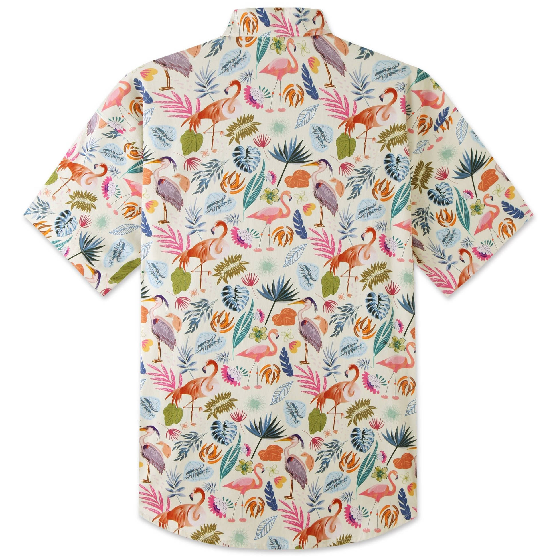 Tropical Flamingo Hawaiian Shirt Summer Beach Grahic Tee Father's Day Gifts For Husband