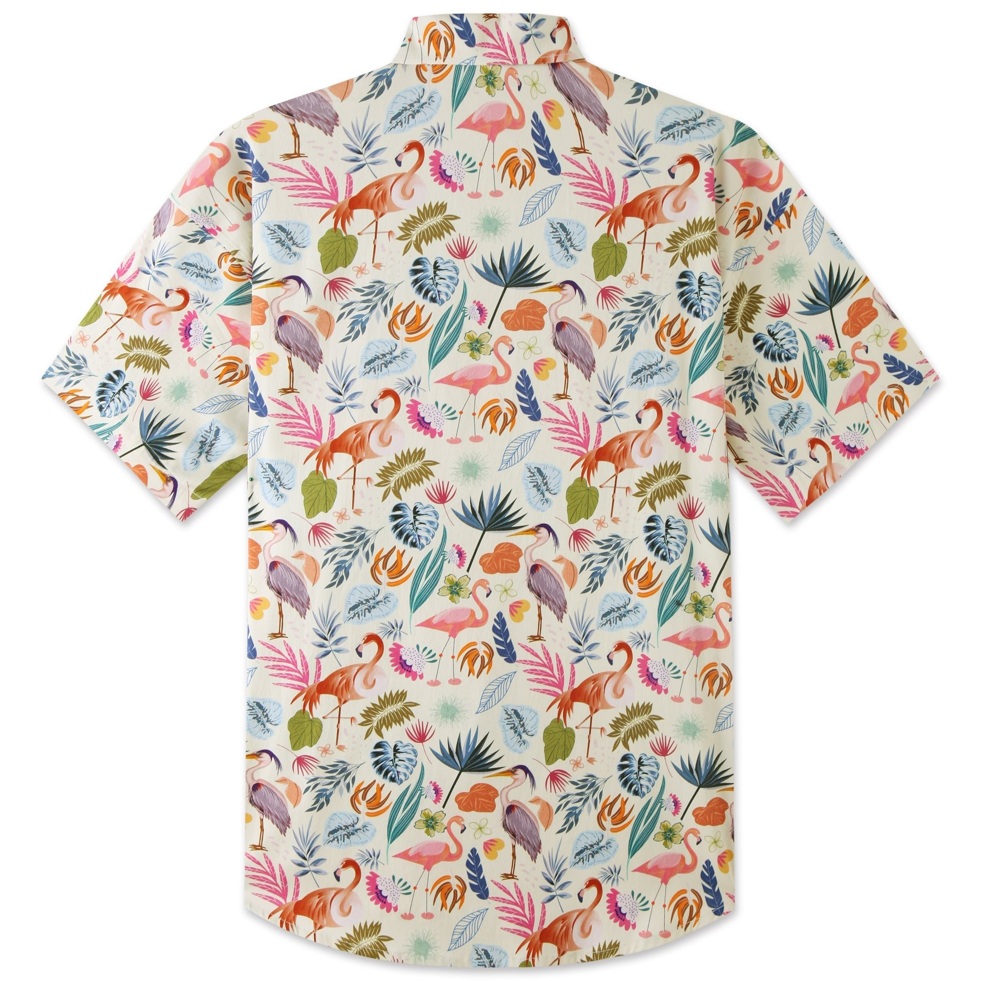 Tropical Flamingo Hawaiian Shirt Summer Beach Grahic Tee Father's Day Gifts For Husband