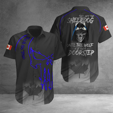 Canada Thin Blue Line They Hate The Sheepdog Hawaiian Shirt Support Law Enforcement Merch