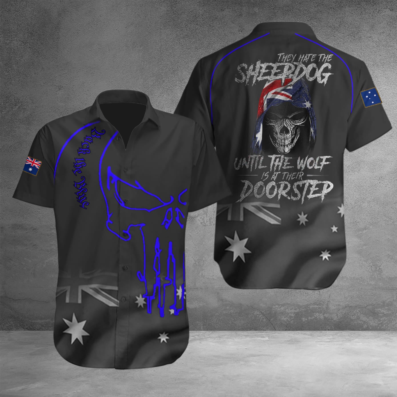 Australia Thin Blue Line They Hate The Sheepdog Hawaiian Shirt Support Police Merch