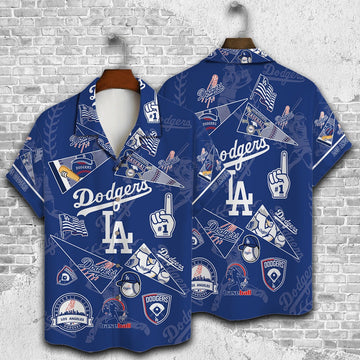 LA Los Angeles Dodgers Hawaiian Shirt #1 Fan Collage Summer Aloha Shirt Fan Clothing