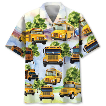 School Bus Hawaiian Shirt Bus Driver Summer Aloha Shirt Back To School Gifts Ideas