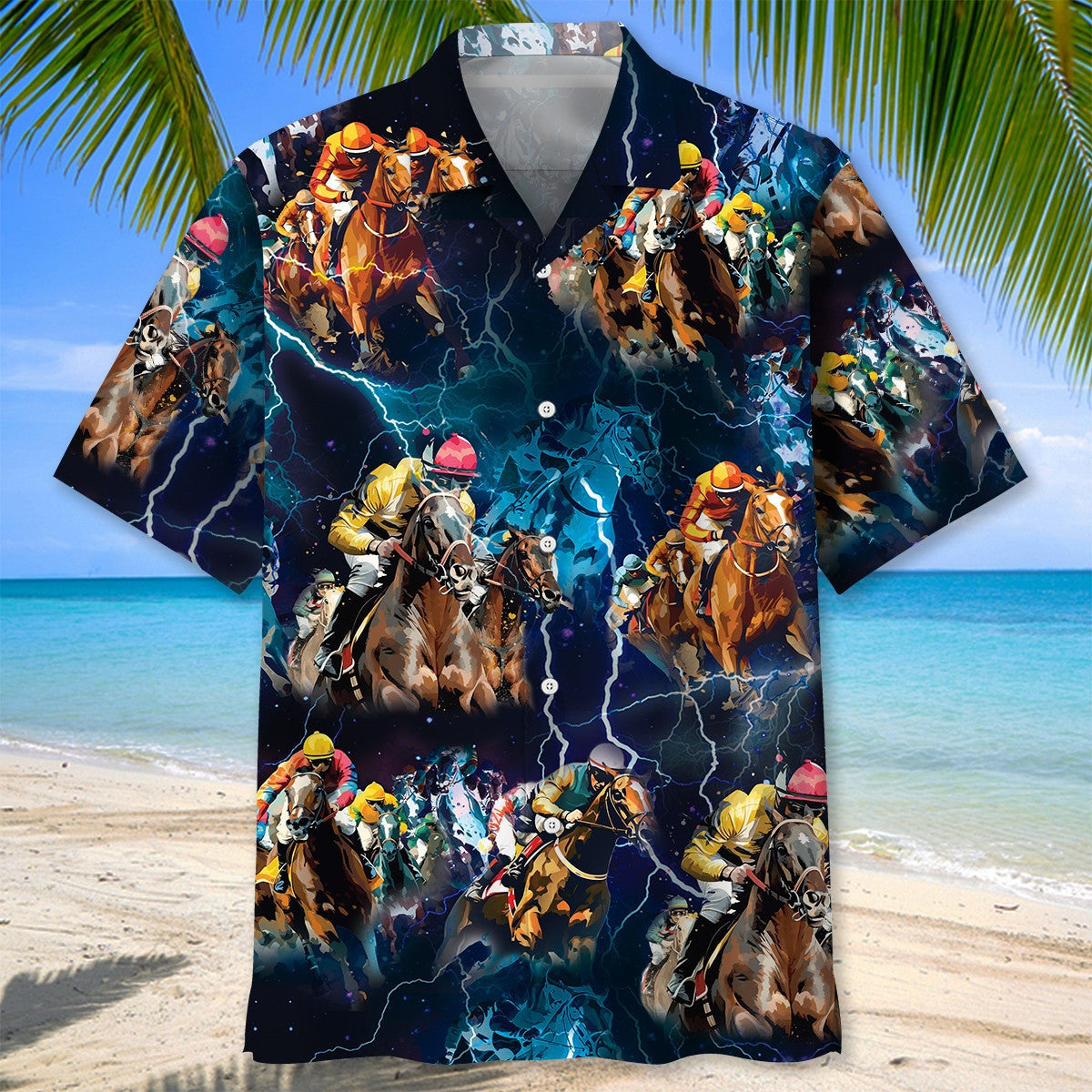 Horse Racing Thunder Hawaiian Shirt Kentucky Derby Aloha Shirt Equestrian Gifts For Dad