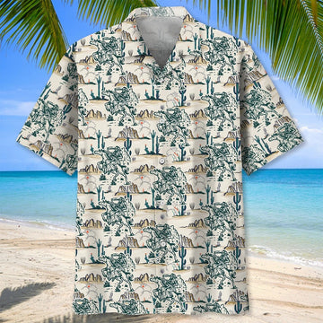 Cowboy Skull Hawaiian Shirt Western Themed Aloha Shirt Best Father's Day Gifts