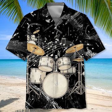 Drum Hawaiian Shirt Musical Instruments Aloha Shirt Unique Musician Gift Ideas For Dad