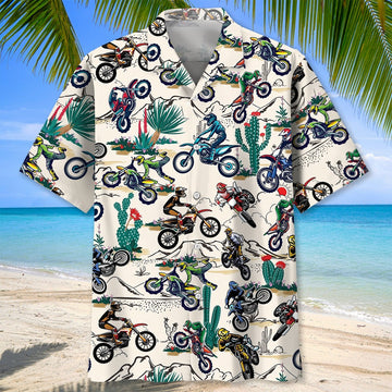 Desert Mountain Dirt Bike Racing Hawaiian Shirt Unique Rider Clothing Father's Day Gifts
