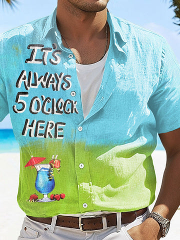 It's Always 5 O'Clock Here Hawaiian Shirt Jimmy Buffett Clothing Style Gift Idea