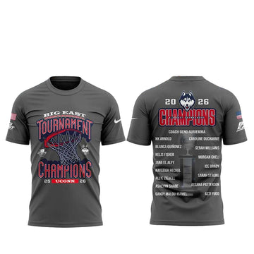 UConn Huskies Women’s Basketball 2026 Big East Tournament Champions Shirt