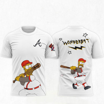 Atlanta Braves The Simpsons Wonderbat White Shirt