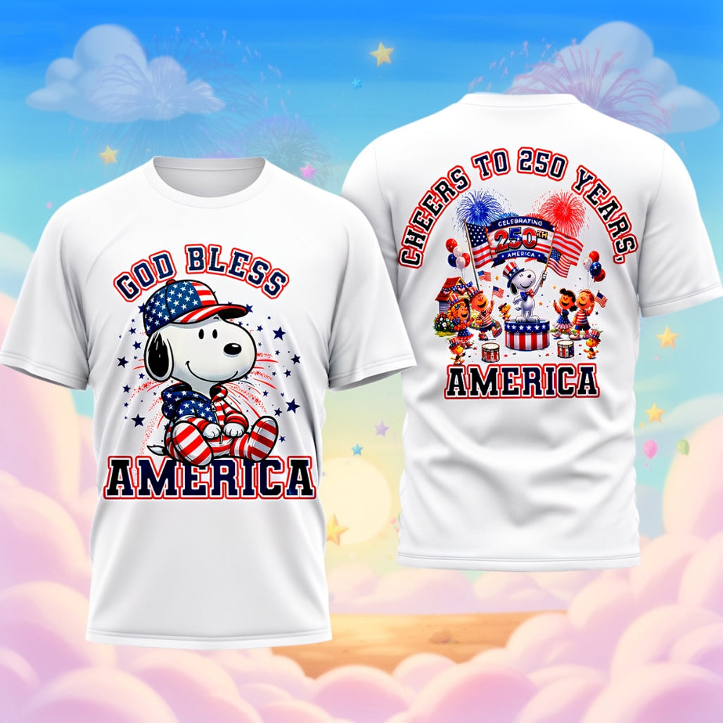 The 250th Liberty Celebration Snoopy Patriotic Heritage T-Shirt