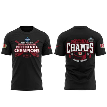 Denver Pioneers NCAA Frozen Four Men’s Ice Hockey National Champions 2026 Black Shirt