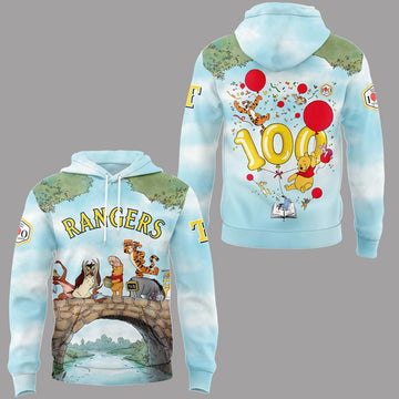 Texas Rangers Winnie Pooh 100th Anniversary 2026 Hoodie