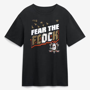 Anaheim Ducks Black 2026 Stanley Cup Playoffs Hometown Slogan Fear The Flock T-Shirt