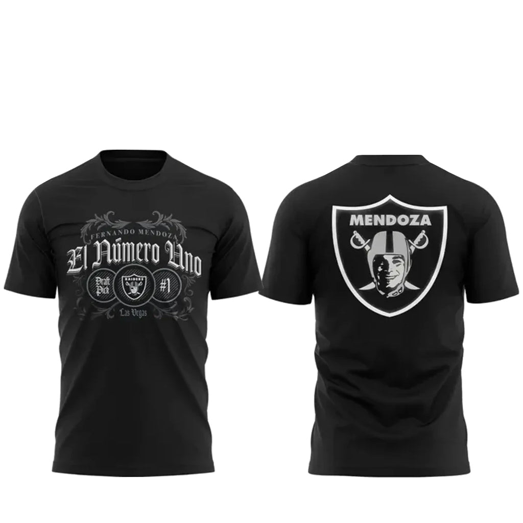 Las Vegas Raiders Fernando Mendoza Black El Numero Uno Shirt