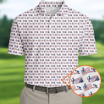 Naughty Position American Flag Polo Golf Shirts 250th Anniversary Golf Shirts For Men