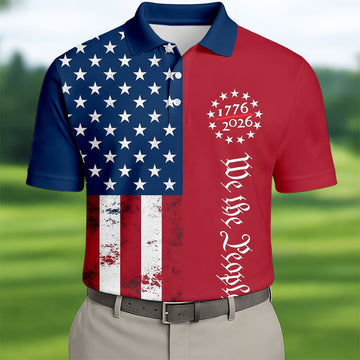 We The People 250 Years Polo Shirt Patriotic 4th Of July Apparel For Independence Day
