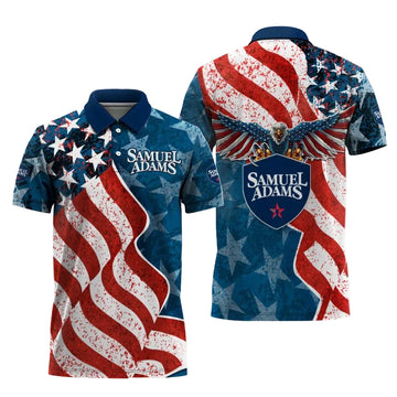 Samuel Adams American Eagle Flag Polo Shirt