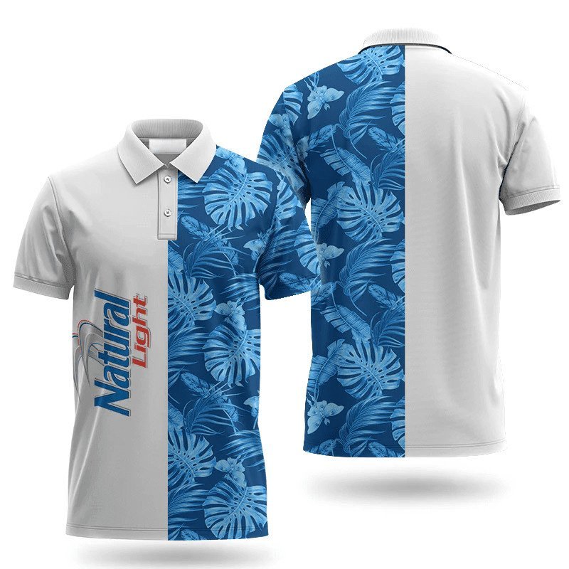 Natural Light Swiss Cheese Leaf Polo Shirt