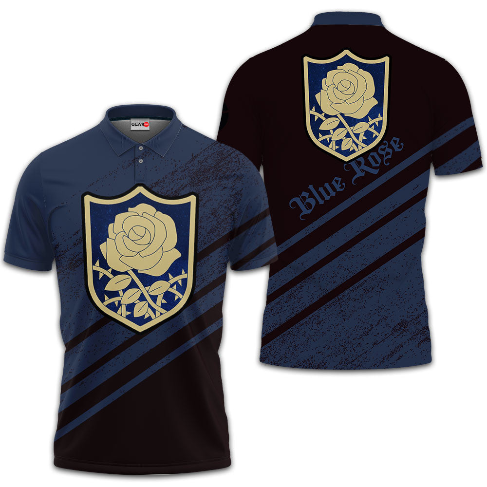 Blue Rose Polo Shirt