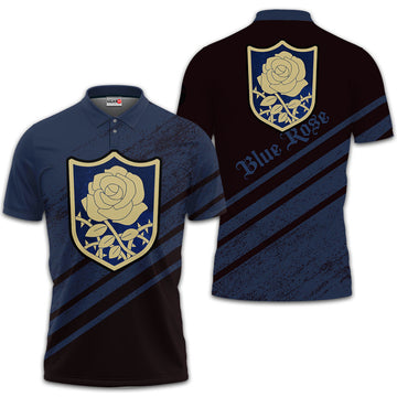 Blue Rose Polo Shirt