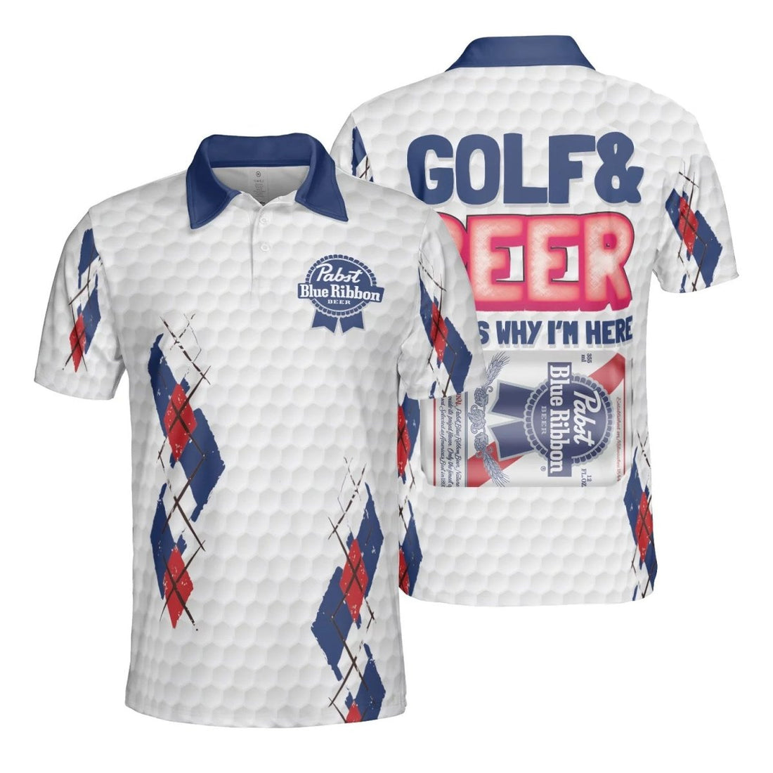 Pabst Blue Ribbon Beer &amp; Golf Polo Shirt