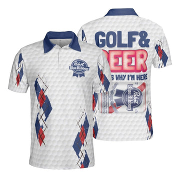 Pabst Blue Ribbon Beer &amp; Golf Polo Shirt