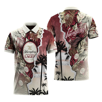 Yuengling Tropical Torn Paper Polo Shirt
