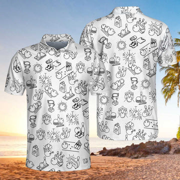Bowling Icon Pattern Clip Art Polo Shirt