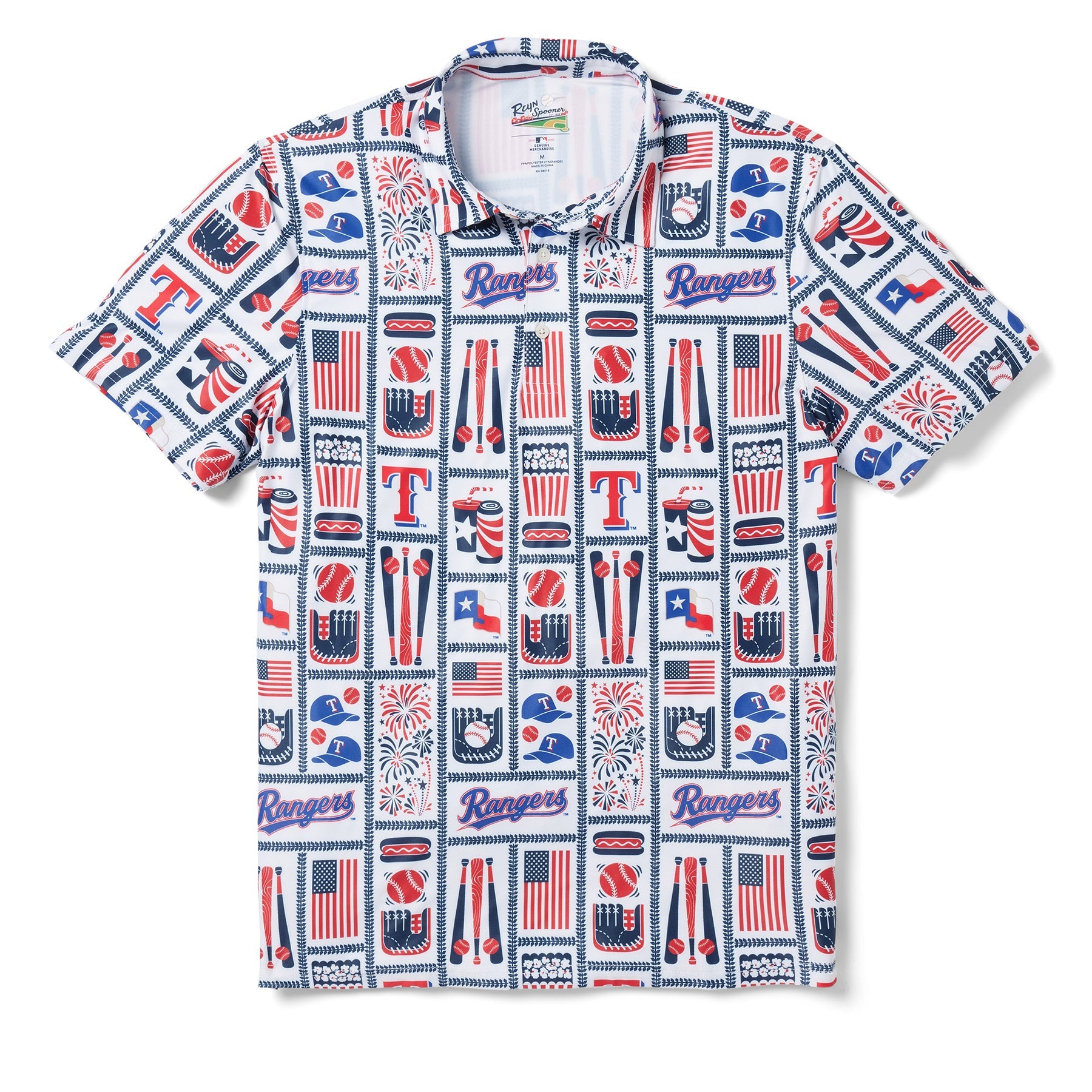 TEXAS RANGERS AMERICANA PERFORMANCE POLO