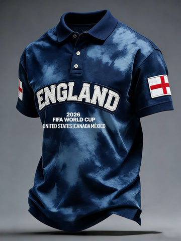 England Football Team Polo Shirt FIFA World Cup 2026 USA Canada Mexico Apparel Gift Fans
