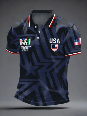 USA Soccer Polo Shirt World Cup 2026 Fan Gear Canada Mexico Football Clothing Gift For USA Fans