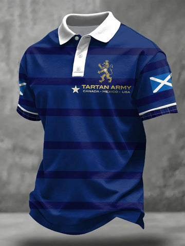 Tartan Army Canada Mexico USA Polo Shirt Scotland 2026 World Cup Fan Gear Gift For Soccer Fans