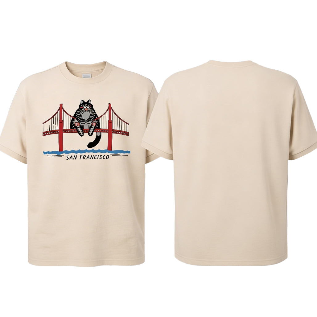 Funny Cat City San Francisco Golden Gate Bridge T-Shirt