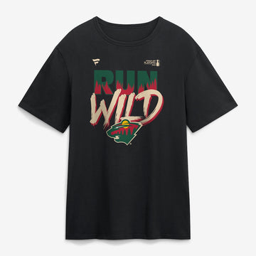 Minnesota Wild Black 2026 Stanley Cup Playoffs Slogan Run Wild T-Shirt